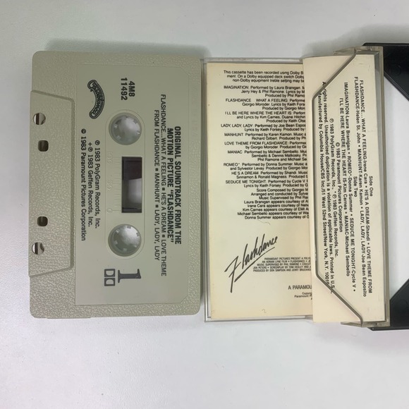 Flashdance Movie Soundtrack Cassette Tape Vintage 1983 What a Feeling Maniac EUC - Picture 4 of 5